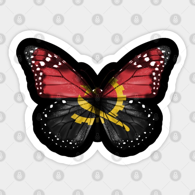 Angolan Flag  Butterfly - Gift for Angolan From Angola Sticker by Country Flags